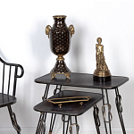 Ваза черного цвета из фарфора с золотистым узором и бронзовыми элементами Eden Garden porcelain and bronze варинант исполнения - 3 | Loft Concept в Екатеринбурге