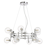 Люстра подвесная с 12-ю рельефными прозрачными плафонами из стекла и основанием цвета Хром Perforated Glass Bubbles варинант исполнения - 1 | Loft Concept в Екатеринбурге