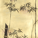 Обои ручная роспись Bamboo Quicksilver on Warm Gold gilded tea paper варинант исполнения - 1 | Loft Concept в Екатеринбурге