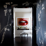 Обои ручная роспись Bamboo Special Colourway on Pitch dyed silk варинант исполнения - 1 | Loft Concept в Екатеринбурге