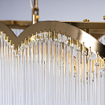 Люстра прямоугольная на цепях с прозрачными трубками и волнистым краем Nembus варинант исполнения - 7 | Loft Concept в Екатеринбурге