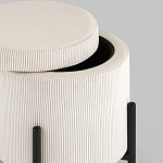 Молочный пуф на черных ножках SANJAY варинант исполнения - 3 | Loft Concept в Екатеринбурге