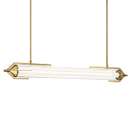 Подвесной светильник линейный золотого цвета с длинной цилиндрической стеклянной трубкой Eurofase варинант исполнения - 1 | Loft Concept в Екатеринбурге