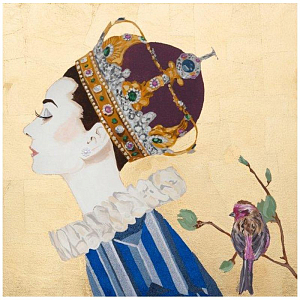 Картина Audrey with Crown and Sapphire Dress