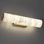 Бра с цилиндрическим плафоном из белого алебастра на прямоугольном основании Латунь Cryptocrystalline Stone варинант исполнения - 2 | Loft Concept в Екатеринбурге