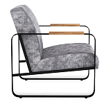 Кресло серый велюр с жесткими подлокотниками на полозьях Ashton варинант исполнения - 2 | Loft Concept в Екатеринбурге