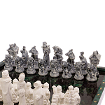 Шахматы Русские сказки с доской из натурального камня Змеевик Decorative Thematic Chess варинант исполнения - 2 | Loft Concept в Екатеринбурге