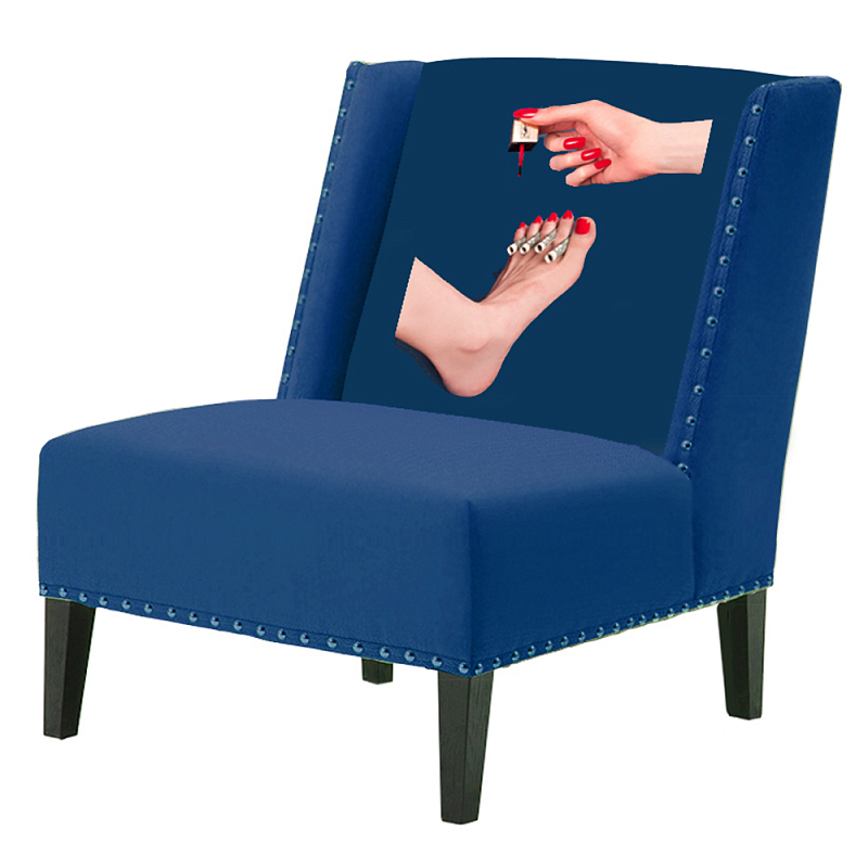 FUN Armchair "Pedicure" Blue Дизайнерское кресло с цветным принтом Сапфирово-синий в Екатеринбурге | Loft Concept 