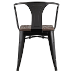 Черный глянцевый стул с сиденьем из натурального дерева TOLIX варинант исполнения - 4 | Loft Concept в Екатеринбурге