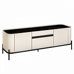 ТВ-тумба белая с чёрной столешницей с 2-мя дверками и ящиком San Marco варинант исполнения - 1 | Loft Concept в Екатеринбурге