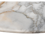 Столик журнальный с круглой мраморной столешницей на трех опорах Marble Stone Drawing варинант исполнения - 4 | Loft Concept в Екатеринбурге