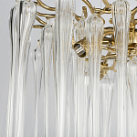 Люстра подвесная круглая в виде ветвей деревьев бронзового цвета с прозрачными подвесками-каплями Droplet Chandelier варинант исполнения - 5 | Loft Concept в Екатеринбурге