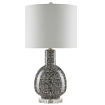 Настольная лампа с корпусом в форме амфоры и тканевым абажуром Warmth of Light варинант исполнения - 3 | Loft Concept в Екатеринбурге