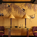 Обои с вышивкой ручной работы Étienne Original colourway on wool sateen варинант исполнения - 4 | Loft Concept в Екатеринбурге