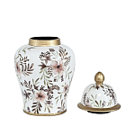 Ваза с нежным цветочным узором в пастельных тонах и крышкой с золотым акцентом Chinoiserie Ceramics варинант исполнения - 2 | Loft Concept в Екатеринбурге