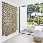 Панно на стену плетеное Макраме бежевый цвет  варинант исполнения - 6 | Loft Concept в Екатеринбурге