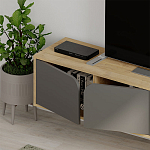 ТВ-тумба подвесная цвета древесины с 4-мя темно-серыми дверцами SPARK TV STAND OAK ANTHRACITE варинант исполнения - 4 | Loft Concept в Екатеринбурге