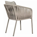 Стул серо-бежевый с декоративным плетением на спинке и подлокотниках Chair Weave варинант исполнения - 3 | Loft Concept в Екатеринбурге