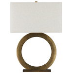 Настольная лампа с корпусом в форме кольца и прямоугольным абажуром French Ring варинант исполнения - 5 | Loft Concept в Екатеринбурге
