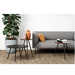 Кофейный столик с круглой столешницей на 3-х черных ножках Laconic Stylish Design варинант исполнения - 2 | Loft Concept в Екатеринбурге