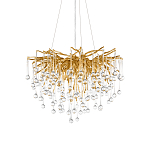 Люстра подвесная с прозрачными стеклянными подвесками в форме капель Диаметр 60 см Droplet Chandelier варинант исполнения - 6 | Loft Concept в Екатеринбурге