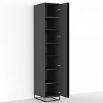 Шкаф-пенал с зеркальной дверцей и фасадом цвета графит Strict Lines варинант исполнения - 3 | Loft Concept в Екатеринбурге