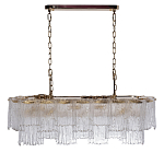 Люстра подвесная прямоугольная из рифленого стекла Fluted Glass Chandelier варинант исполнения - 2 | Loft Concept в Екатеринбурге