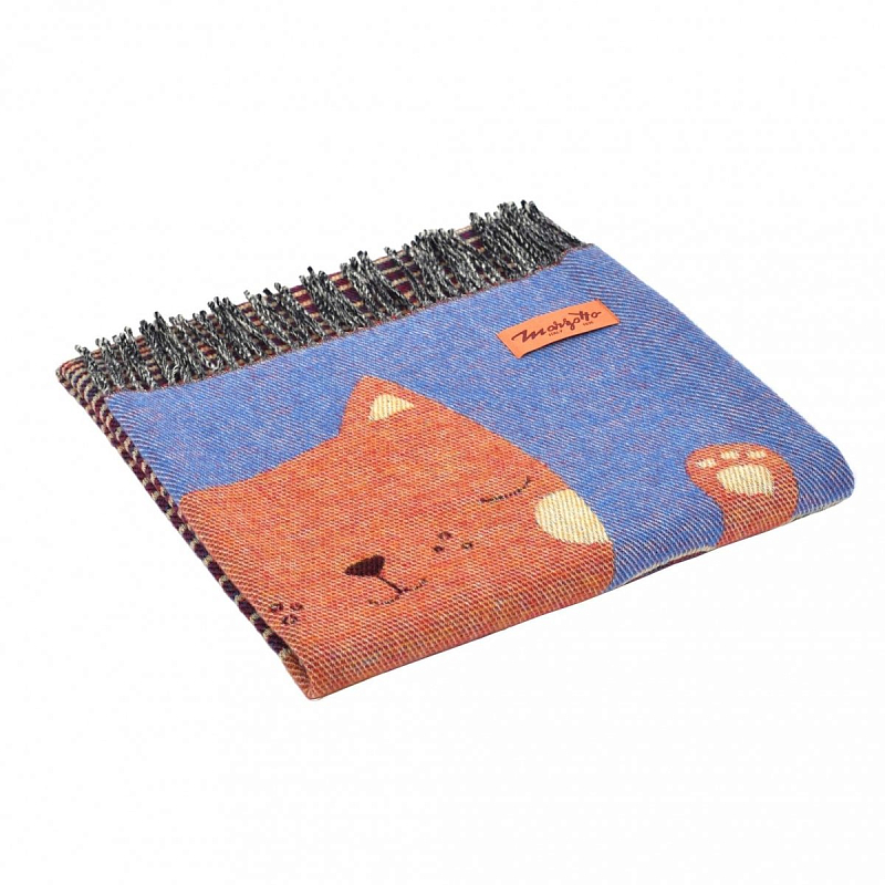 Плед CAT 1 Marzotto Синий Оранжевый в Екатеринбурге | Loft Concept 