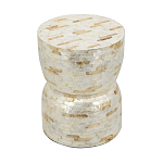 Приставной столик с мозаичным рисунком из раковин устриц Bone Inlay варинант исполнения - 4 | Loft Concept в Екатеринбурге