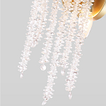 Бра с хрустальными прозрачными подвесками и круглым основанием золотого цвета FAIRYTREE Light варинант исполнения - 4 | Loft Concept в Екатеринбурге