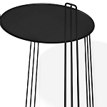 Стол журнальный круглый с серой столешницей из стекла на 4-х черных ножках Gray and Gold Marble варинант исполнения - 3 | Loft Concept в Екатеринбурге