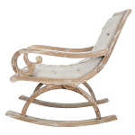 Кресло-качалка с мягкой обивкой из льна Ella Armchair beige варинант исполнения - 2 | Loft Concept в Екатеринбурге