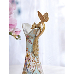 Кувшин с цветочным рисунком и бронзовой ручкой Blue Garden варинант исполнения - 5 | Loft Concept в Екатеринбурге