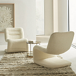 Кресло изогнутое с обивкой из ткани букле Smooth Bend Boucle Chair варинант исполнения - 7 | Loft Concept в Екатеринбурге