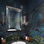 Обои ручная роспись Phuljhari Original colourway on Empire Blue dyed silk варинант исполнения - 1 | Loft Concept в Екатеринбурге