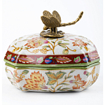 Фарфоровая шкатулка с бронзовой стрекозой Eden Garden варинант исполнения - 2 | Loft Concept в Екатеринбурге