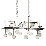 Люстра подвесная с 8-ю лампами и стеклянными круглыми подвесками Currey & Company варинант исполнения - 1 | Loft Concept в Екатеринбурге