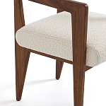 Кресло обеденное Alcove White Boucle из массива ореха варинант исполнения - 5 | Loft Concept в Екатеринбурге