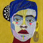 Картина с вышивкой Портрет wall panel People with the yellow ear 1 варинант исполнения - 1 | Loft Concept в Екатеринбурге