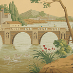 Обои ручная роспись Views of Italy Crepuscule варинант исполнения - 2 | Loft Concept в Екатеринбурге