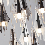 Люстра каскадная с 12-ю рельефными прозрачными плафонами Glass Pod  варинант исполнения - 6 | Loft Concept в Екатеринбурге
