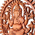 Панно из дерева круглое Ганеша Panel With Animals варинант исполнения - 2 | Loft Concept в Екатеринбурге