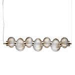 Подвесной светильник линейный с 7-ю рифлеными стеклянными шарами Marcelh Light варинант исполнения - 1 | Loft Concept в Екатеринбурге