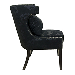 Полукресло с мягкой обивкой из жаккарда на 4-х ножках из массива березы Baroque Armchair black варинант исполнения - 1 | Loft Concept в Екатеринбурге