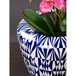 Кашпо с орнаментом в сочетании белого и синего цвета Artistic Flowerpot варинант исполнения - 2 | Loft Concept в Екатеринбурге