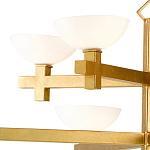 Люстра золотая с 8-ю молочными плафонами в виде чаши Tiers of Clear Lines варинант исполнения - 2 | Loft Concept в Екатеринбурге