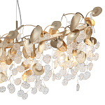 Люстра линейная с подвесками в форме монеток и золотистыми круглыми элементами из металла в виде лепестков FAIRYTREE Light варинант исполнения - 5 | Loft Concept в Екатеринбурге