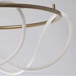 Люстра подвесная круглая золотого цвета с белыми изогнутыми световыми линиями Luke Lampco Tracer Lamp варинант исполнения - 4 | Loft Concept в Екатеринбурге