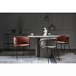 Стул полукруглый мягкий с буклированной обивкой Chair with Boucle Upholstery варинант исполнения - 1 | Loft Concept в Екатеринбурге