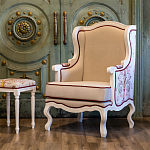 Кресло из массива бука бежевое с растительным орнаментом Raffael Beige Floral Armchair варинант исполнения - 10 | Loft Concept в Екатеринбурге